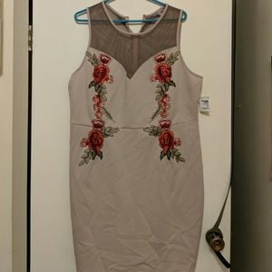 Charlotte Russe Embroidered Mini Bodycon Dress